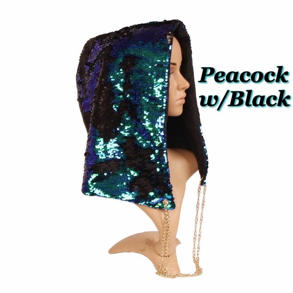 Festival Hood Color Changing Reversible Sequin Hat - Picture 5 of 8